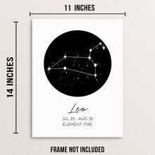 LEO Constellation Art Print Astrological Zodiac Sign Wall Poster