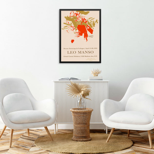 Leo Manso Exhibition Art Print Abstract Poster | DIGITAL DOWNLOAD | Mid-Century Aesthetic Poster for Entryway or Living Room Wall Decor