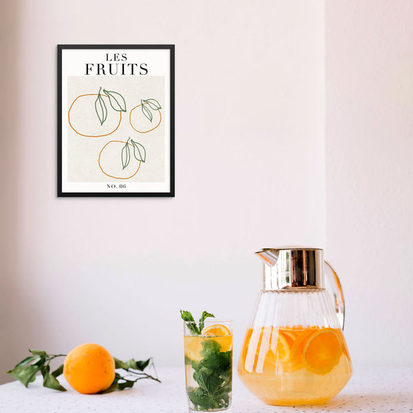 Sincerely, Not One Line Botanical Art Print Les Fruits Abstract Flowers Poster 11"x14" UNFRAMED
