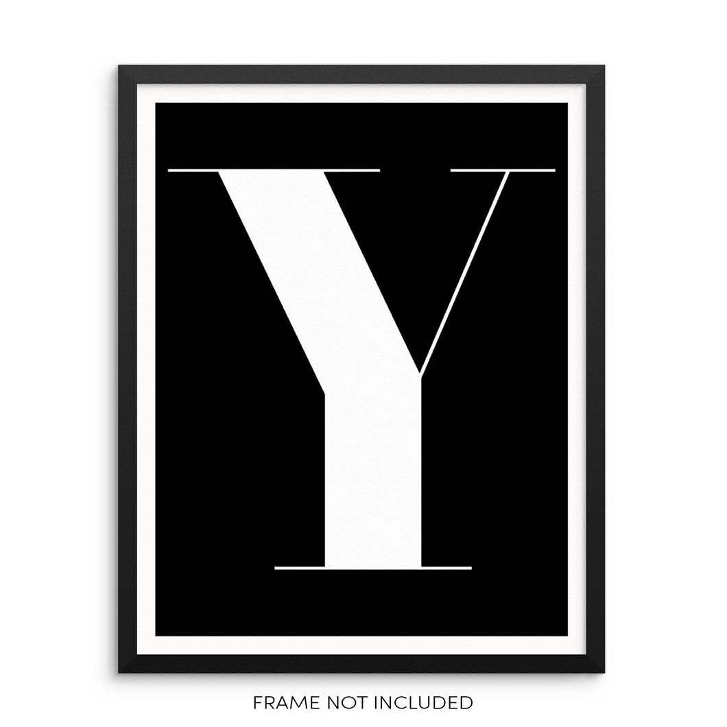 Letter Y Monogram Initials Art Print ABC Wall Poster