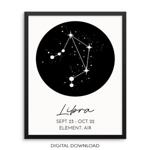 LIBRA Constellation Wall Art Print Zodiac Sign Poster DIGITAL DOWNLOAD