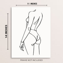 Single Line Nude Body Shape Minimalist Art Print Fashion Sketch Poster