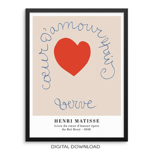 Henri Matisse Verve 23 Livre Du Coeur D'Amour DOWNLOADABLE Art Print