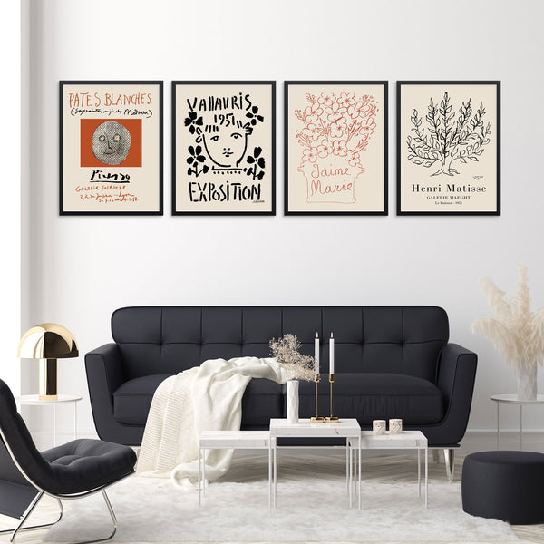 Set of 4 Gallery Wall Art Prints Matisse and Picasso DIGITAL DOWNLOAD