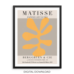 Papiers Découpés Matisse Art Gallery Exhibition Poster DIGITAL FILE