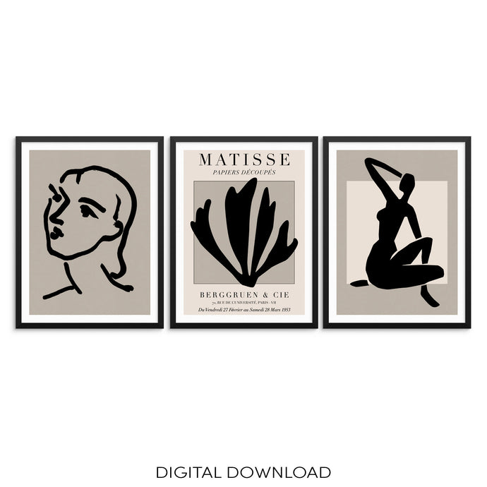 Matisse Gallery Art Print Set Abstract Woman's Body DIGITAL FILE