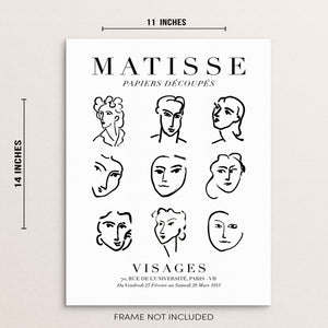 Matisse Visages Art Print Line Drawing Faces Gallery Exhibition Poster