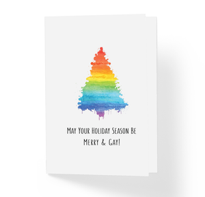 Love Friendship Christmas Card May Your Holiday Season Be Merry & Gay by Sincerely, Not Greeting Cards