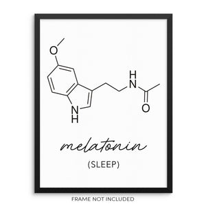 Melatonin Molecule Art Print Sleep Molecular Structure Wall Poster