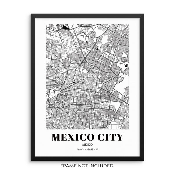 Mexico City Grid Minimalist Art Print Modern Home Decor Wall Poster