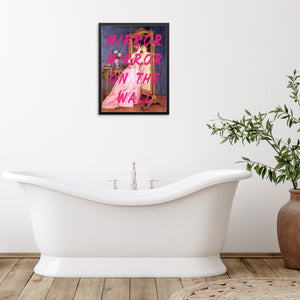 Mirror Mirror on The Wall Altered Vintage Art Print DIGITAL DOWNLOAD Maximalist Eclectic Poster for Bathroom Bedroom Gallery Wall Decor