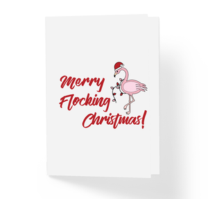 Merry Flocking Christmas Holiday Greeting Card, Funny, Witty, Offensive X-Mas Greeting Card by Sincerely, Not