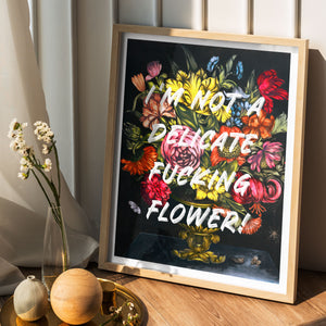 Altered Vintage Graffiti Art Print Not a Delicate Flower Poster |PRINTABLE FILE| Maximalist Eclectic Wall Art for Bedroom Gallery Wall Decor