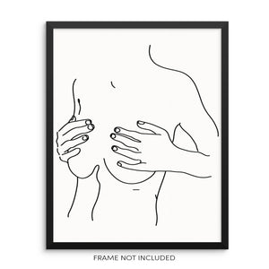 Minimalist Nude Woman Art Print Abstract One Line Drawing