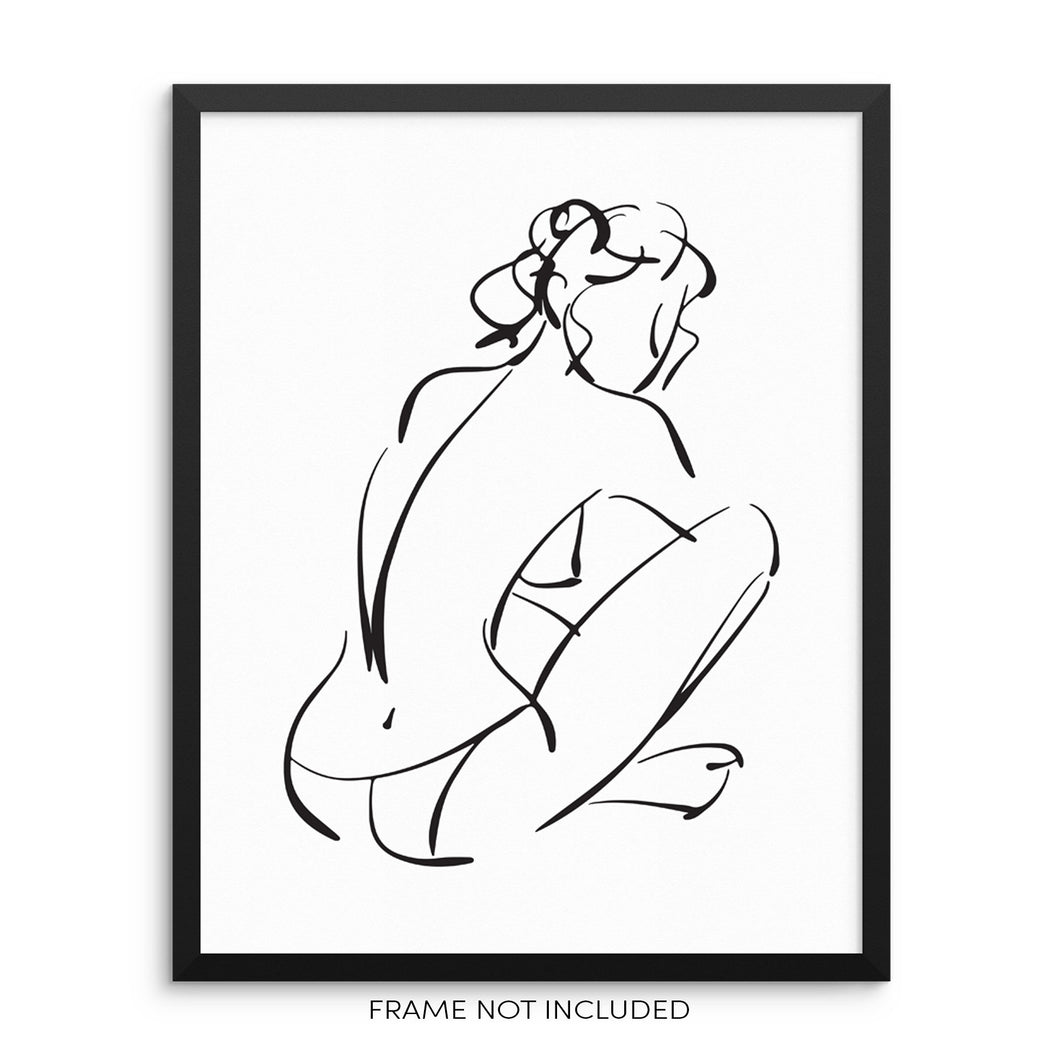 Abstract Woman's Nude Body Shape Home Decor Wall Art Poster Print