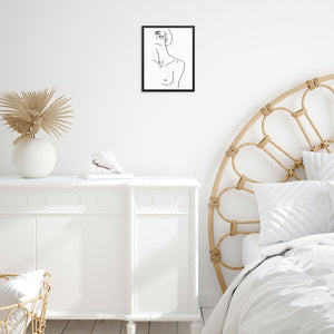 Nude Woman Abstract Art Print Minimalist One Line Drawing Wall Poster