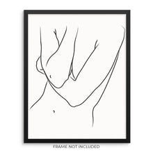 Minimalist Continuous Line Drawing Nude Body Shape Art Print Poster