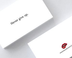 Never Give Up Motivational Encouragement Mini Greeting Cards by Sincerely, Not