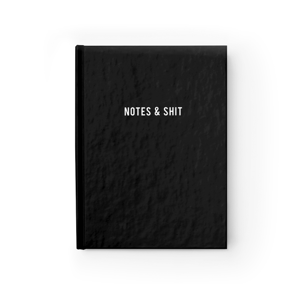 Notes and Shit Ruled Hardcover Notebook Black Diary by Sincerely, Not