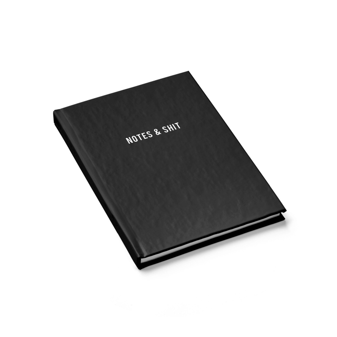 Notes and Shit Ruled Hardcover Notebook Black Diary by Sincerely, Not