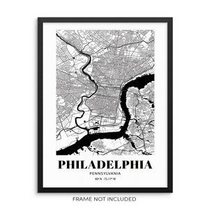 Philadelphia City Grid Minimalist Art Print Modern Wall Decor Poster
