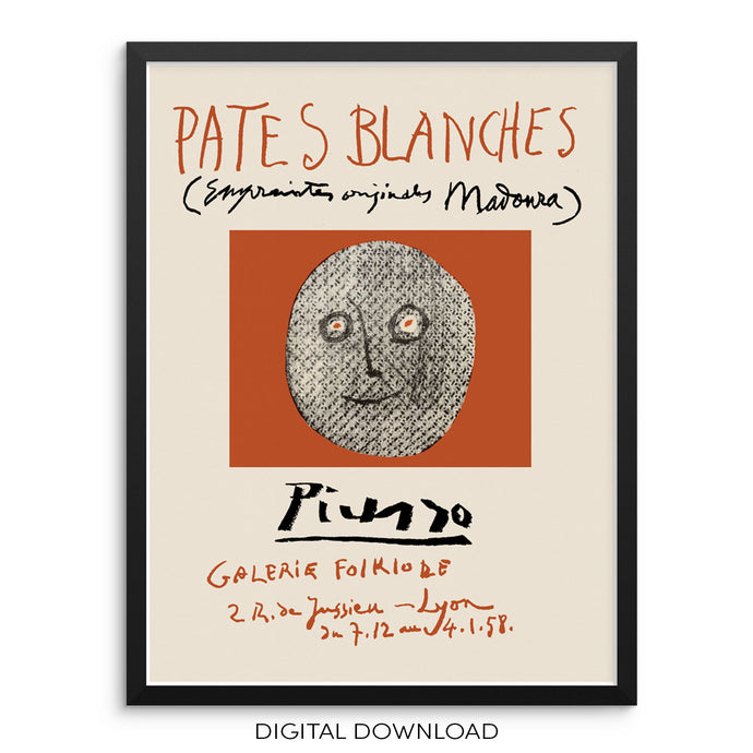 Pablo Picasso Art Print Gallery Exhibition Poster DIGITAL FILE
