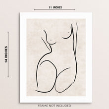 One Line Wall Art Print Abstract Woman's Body Shape Trendy Poster