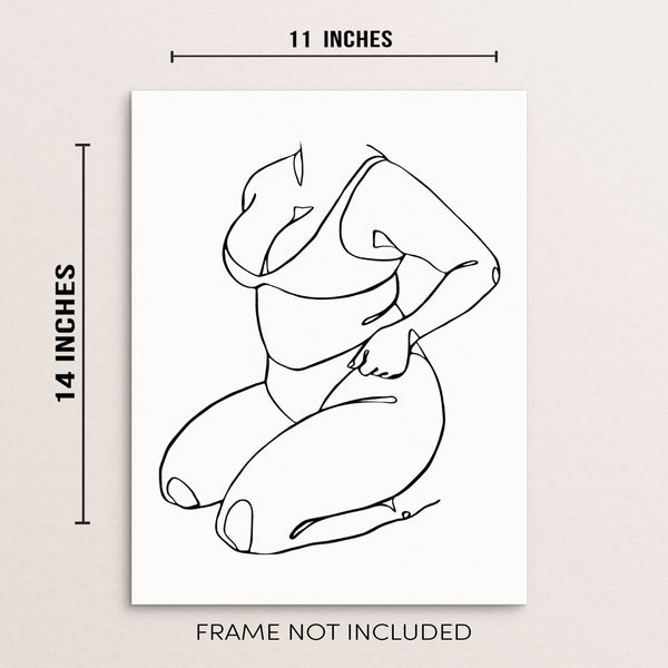 Body Positive Woman's Nude Body Minimalist Art Print