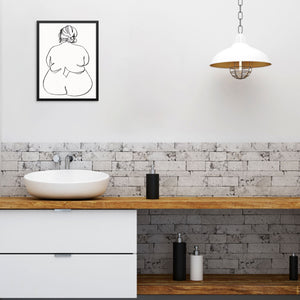 Nude Woman One Line Drawing Minimalist Art Print Poster