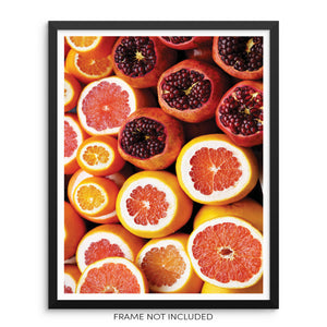 Pomegranate Grapefruit Oranges Art Print Kitchen Wall Decor