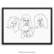 Queen Classic Rock Band Poster Abstract One Line Drawing Art Print