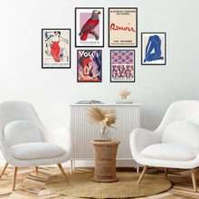 Set of 6 Gallery Wall Art Prints Pierre-Auguste Renoir, Ernst Ludgwig, Christian Stoll, Jacques Barraband, a Vintage Fashion Magazine Cover, and an Abstract Blue Body DIGITAL DOWNLOAD FILES