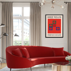 Robert Wiegand Gallery Exhibition Art Print Colorful Geometric Poster | DIGITAL DOWNLOAD | Mid-Century Wall Art for Living Room Decor
