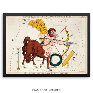 Sagittarius Zodiac Constellation Vintage Horoscope Sign Art Print