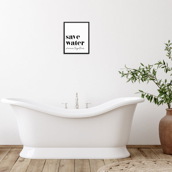 Save Water Shower Together Bathroom Art Print Sign - DIGITAL DOWNLOAD