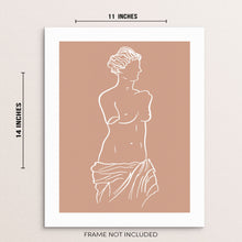 One Line Drawing Art Print Woman's Body Shape Greek Sculpture Poster