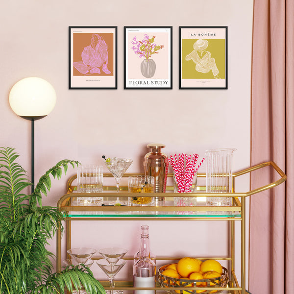 Set of 3 Colorful Gallery Wall Art Prints | DIGITAL DOWNLOAD | Trendy Fashion Posters for Bedroom, Entryway, or Living Room Wall Decor