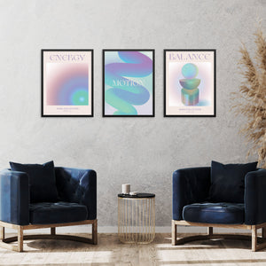  Set of 3 Gallery Wall Art Prints Aura Energy Abstract 3D Fluid Shapes Posters | PRINTABLE FILE | Pastel Colors Wall Decor Art Prints Active Restock requests: 0 