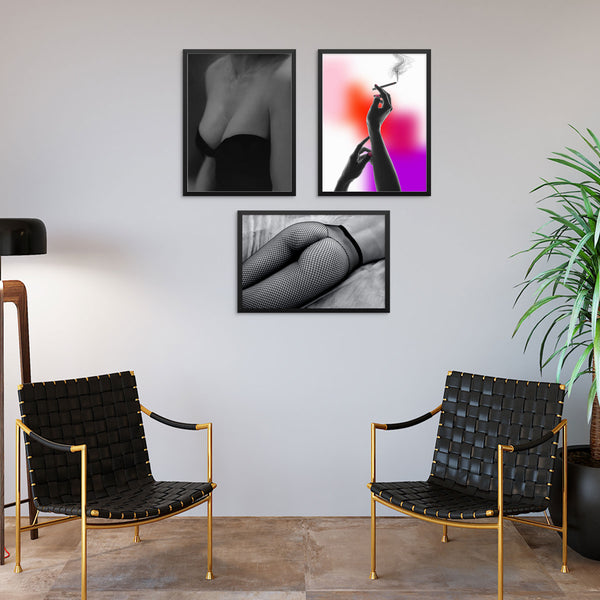 Set of 3 Gallery Wall Fashion Art Prints Trendy Posters PRINTABLE FILES Black and White Wall Decor for Bedroom, Bar Cart, or Vanity Table