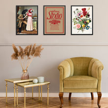 Set of 3 Colorful Gallery Wall Electic Art Prints Flowers Vintage Magazine Cover Altered Bird Couple PostersDIGITAL DOWNLOAD