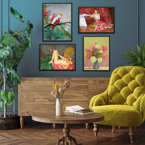 Set of 4 Eclectic Gallery Wall Art Prints PRINTABLE FILE Colorful Vintage Posters for Bedroom, Entryway, or Living Room Wall Decor