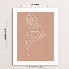 One Line Drawing Art Print Abstract Woman's Body Shape Poster