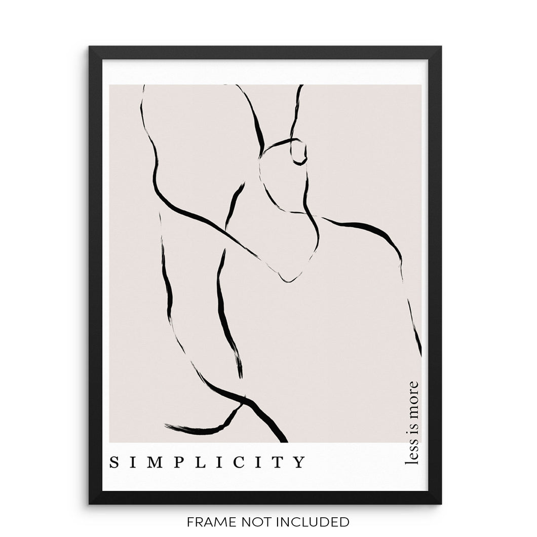 Simplicity Less Is More Minimalist Abstract Line Drawing Art Print