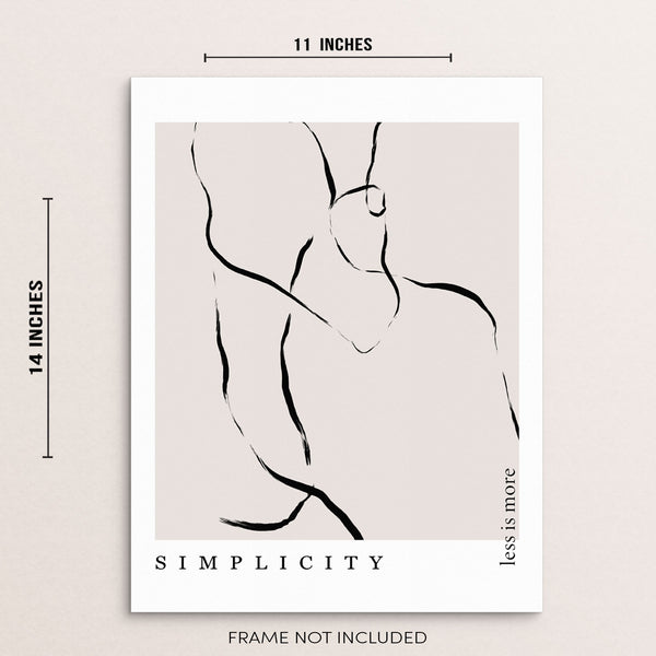 Simplicity Less Is More Minimalist Abstract Line Drawing Art Print