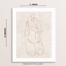 One Line Drawing Art Print Woman's Body Shape Fashion Poster