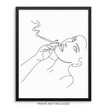 Woman Smoking Minimalist One Line Wall Art Print