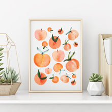 Peach Fruit Kitchen Wall Art Print Peaches Pattern PosterWatercolor Peaches Art Print Fruit Pattern Wall Poster UNFRAMED Modern Colorful Artwork for Kitchen Dining Room Gallery Wall Decor 