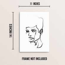Minimalist One Line Male Face Art Print for Gallery Wall Decor
