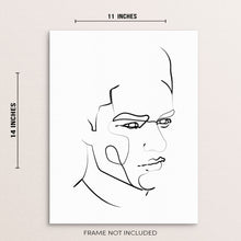 One Line Male Face Minimalist Art Print for Gallery Wall Decor