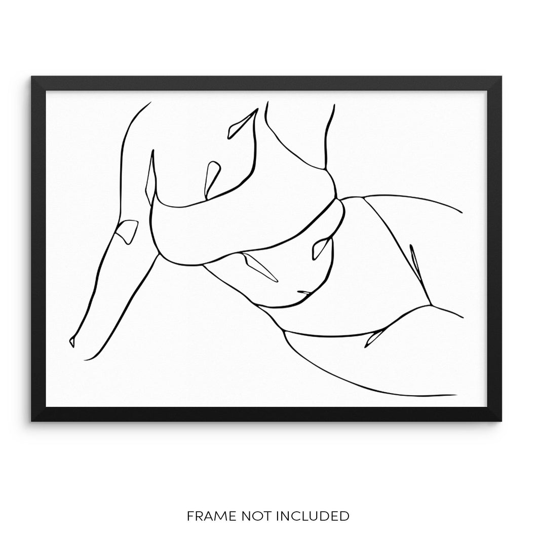 Minimalist One Line Art Print Body Positive Abstract Poster